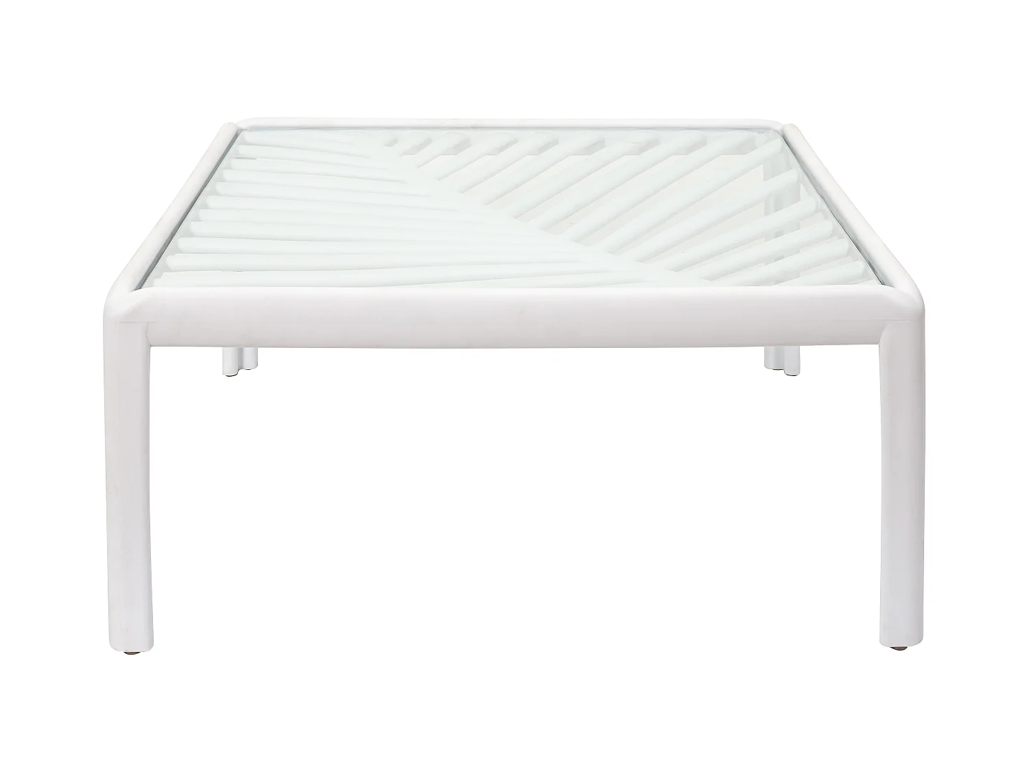 Table Basse Outdoor Ibiza Blanc Blanc, Transparent