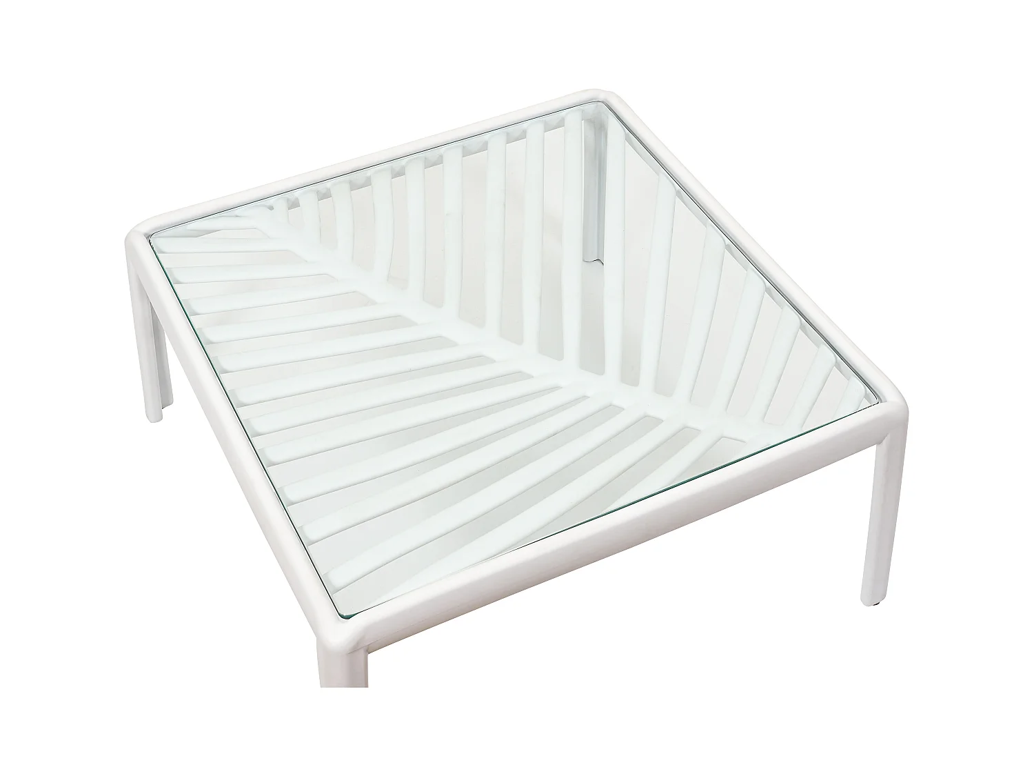 Table Basse Outdoor Ibiza Blanc Blanc, Transparent
