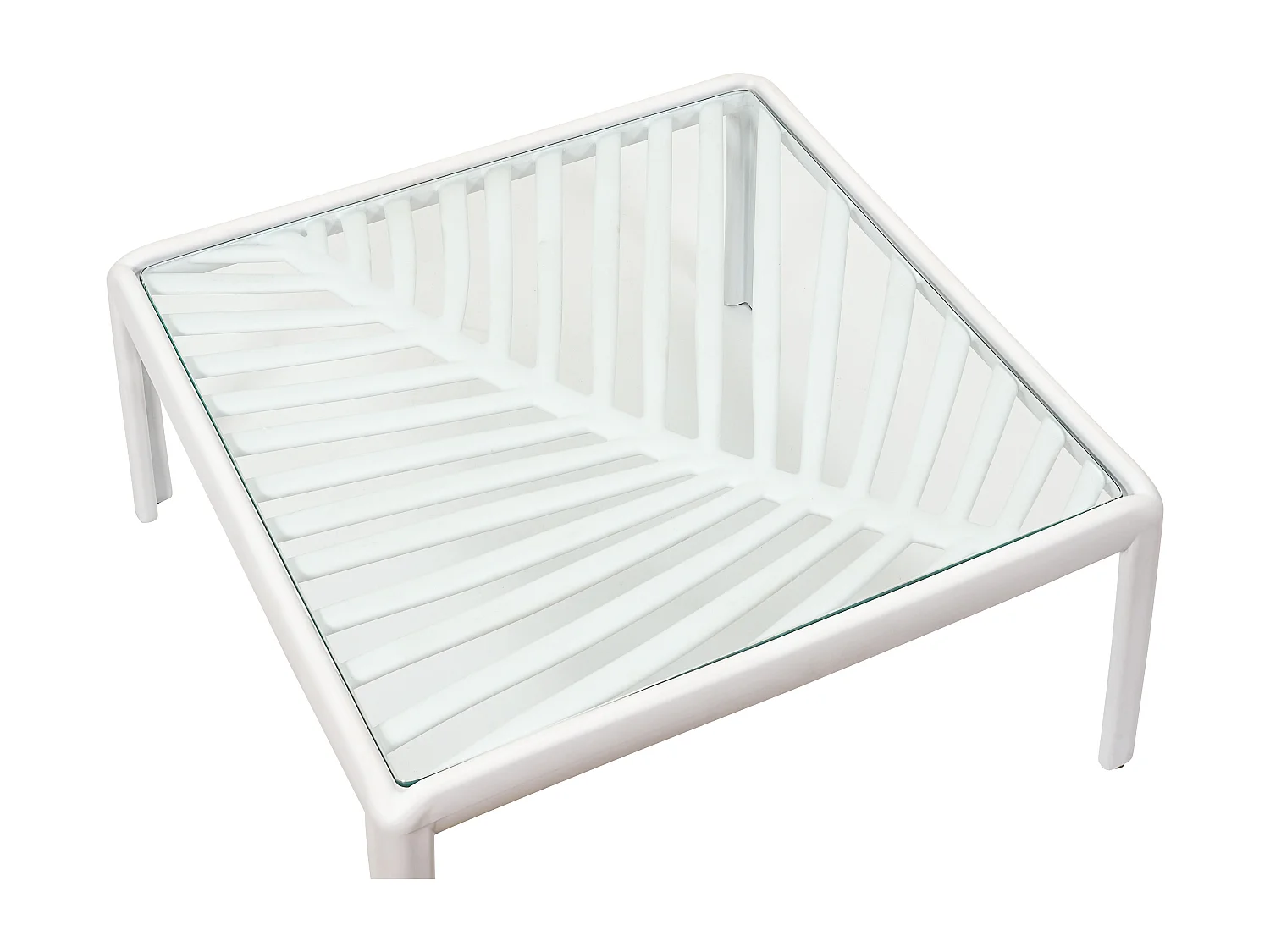 Table Basse Outdoor Ibiza Blanc Blanc, Transparent