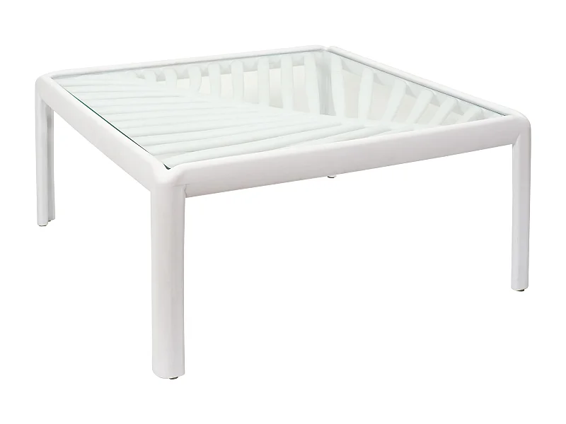 Table Basse Outdoor Ibiza Blanc Blanc, Transparent
