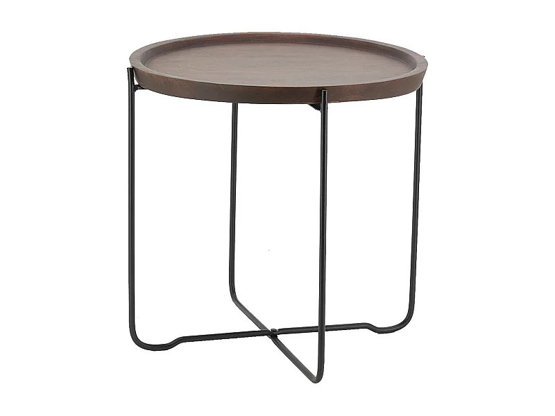 Table pliable en métal et manguier