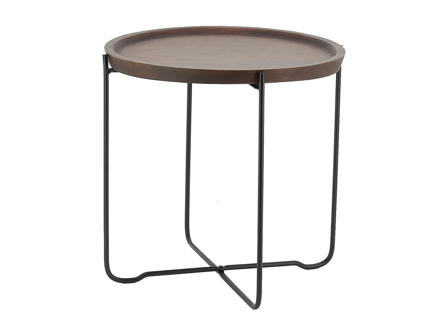 Table pliable en métal et manguier