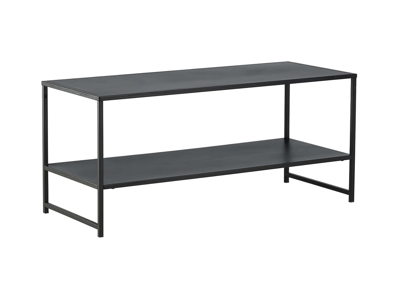 Table Basse Avec Étagère "Staal" 102cm Noir