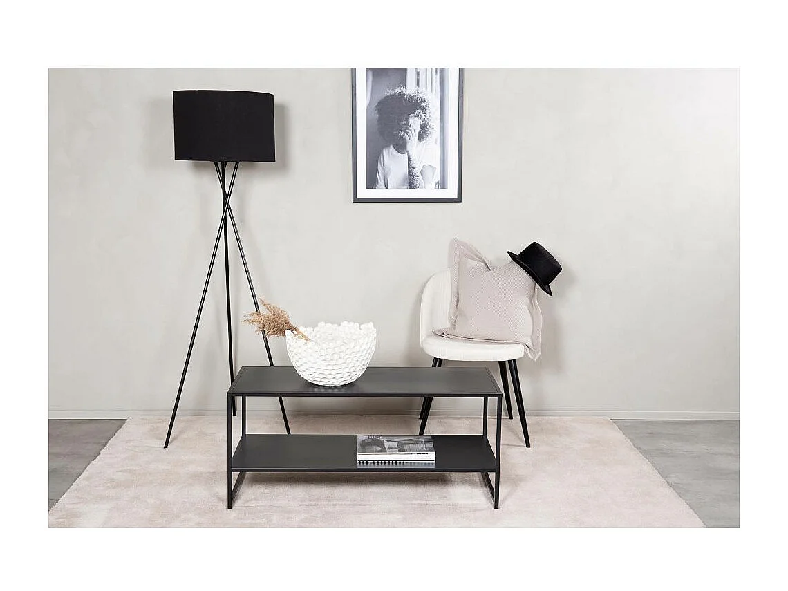 Staal salontafel 101,6x43,2cm zwart.