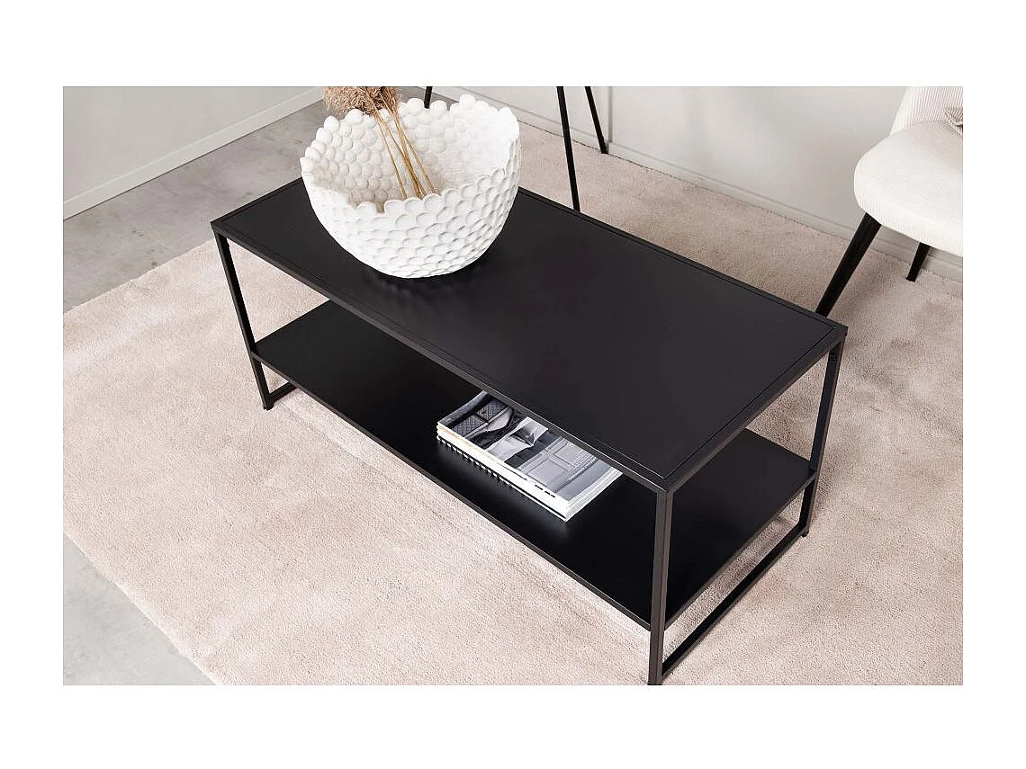 Staal salontafel 101,6x43,2cm zwart.