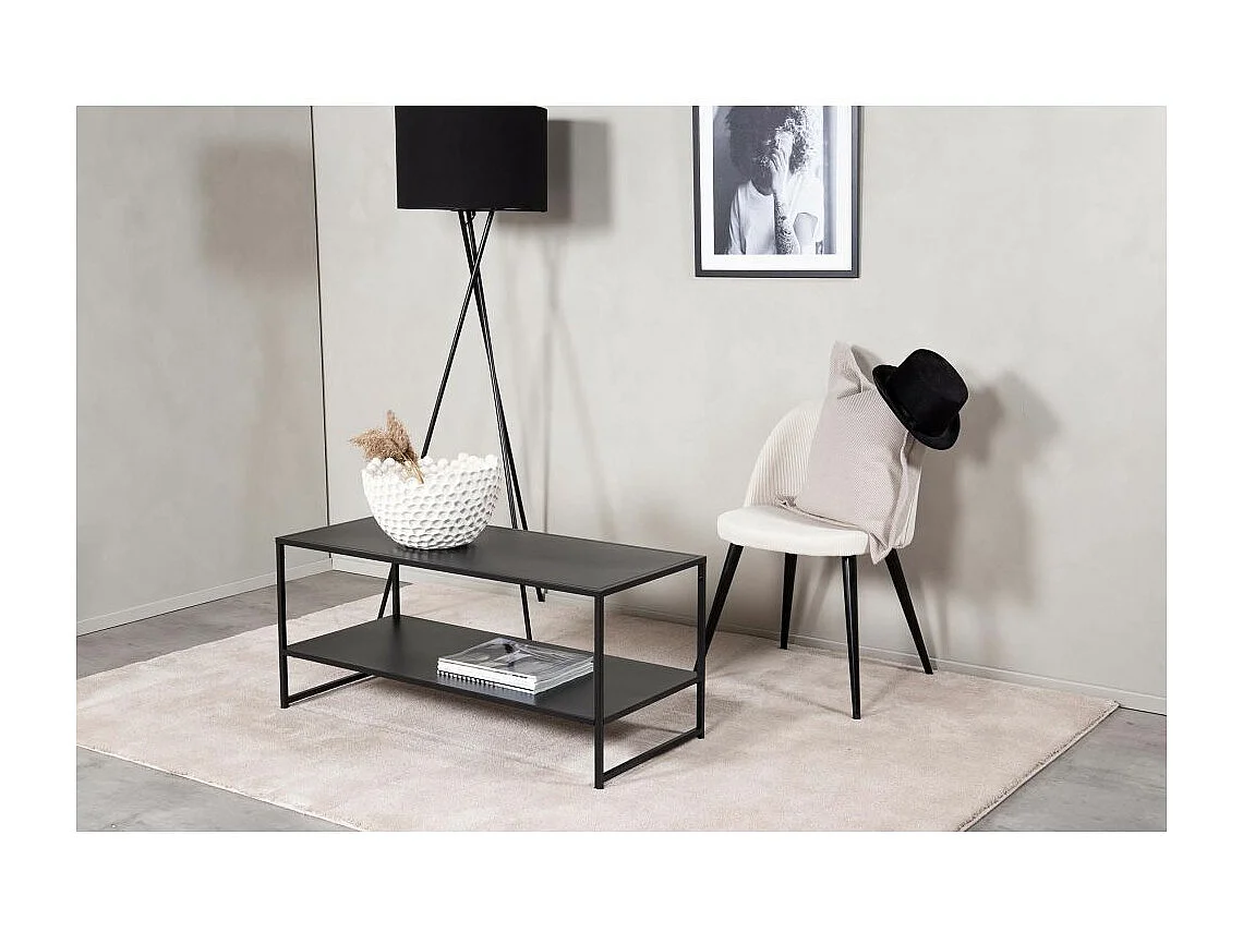 Staal salontafel 101,6x43,2cm zwart.