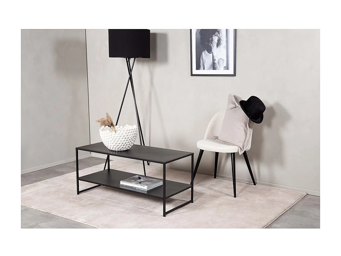Staal salontafel 101,6x43,2cm zwart.