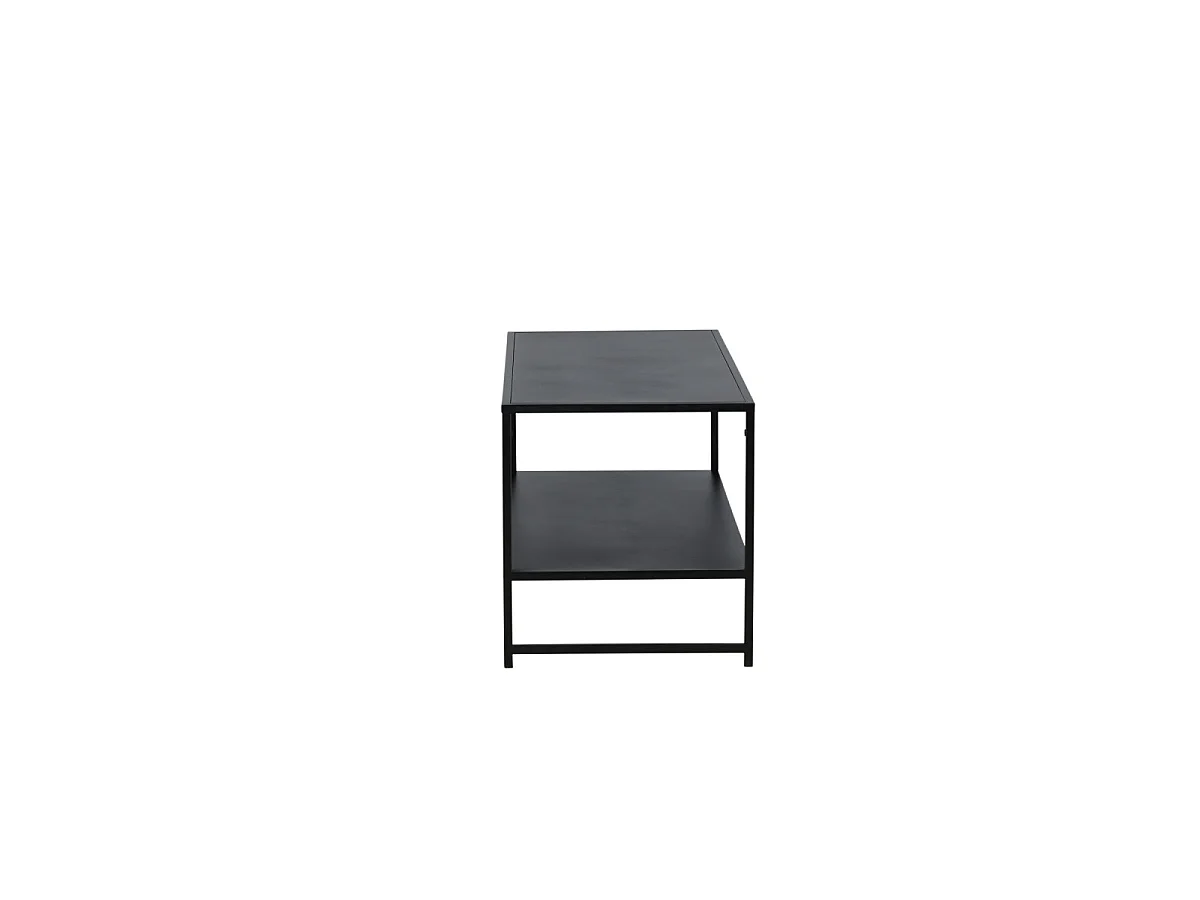 Table Basse Avec Étagère "Staal" 102cm Noir