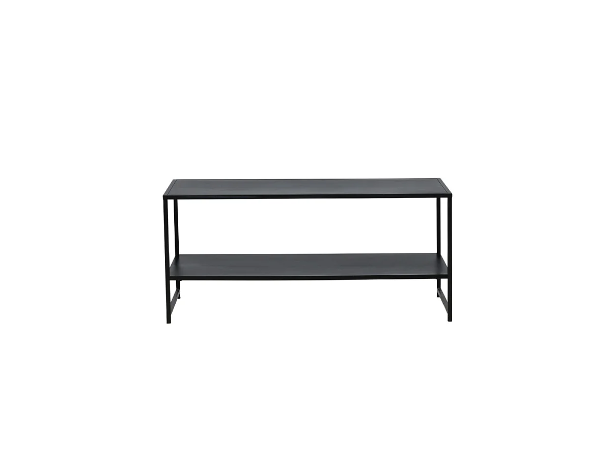 Table Basse Avec Étagère "Staal" 102cm Noir
