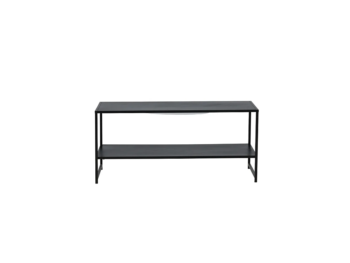 Table Basse Avec Étagère "Staal" 102cm Noir