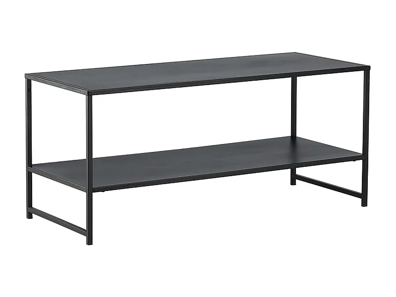 Table Basse Avec Étagère "Staal" 102cm Noir