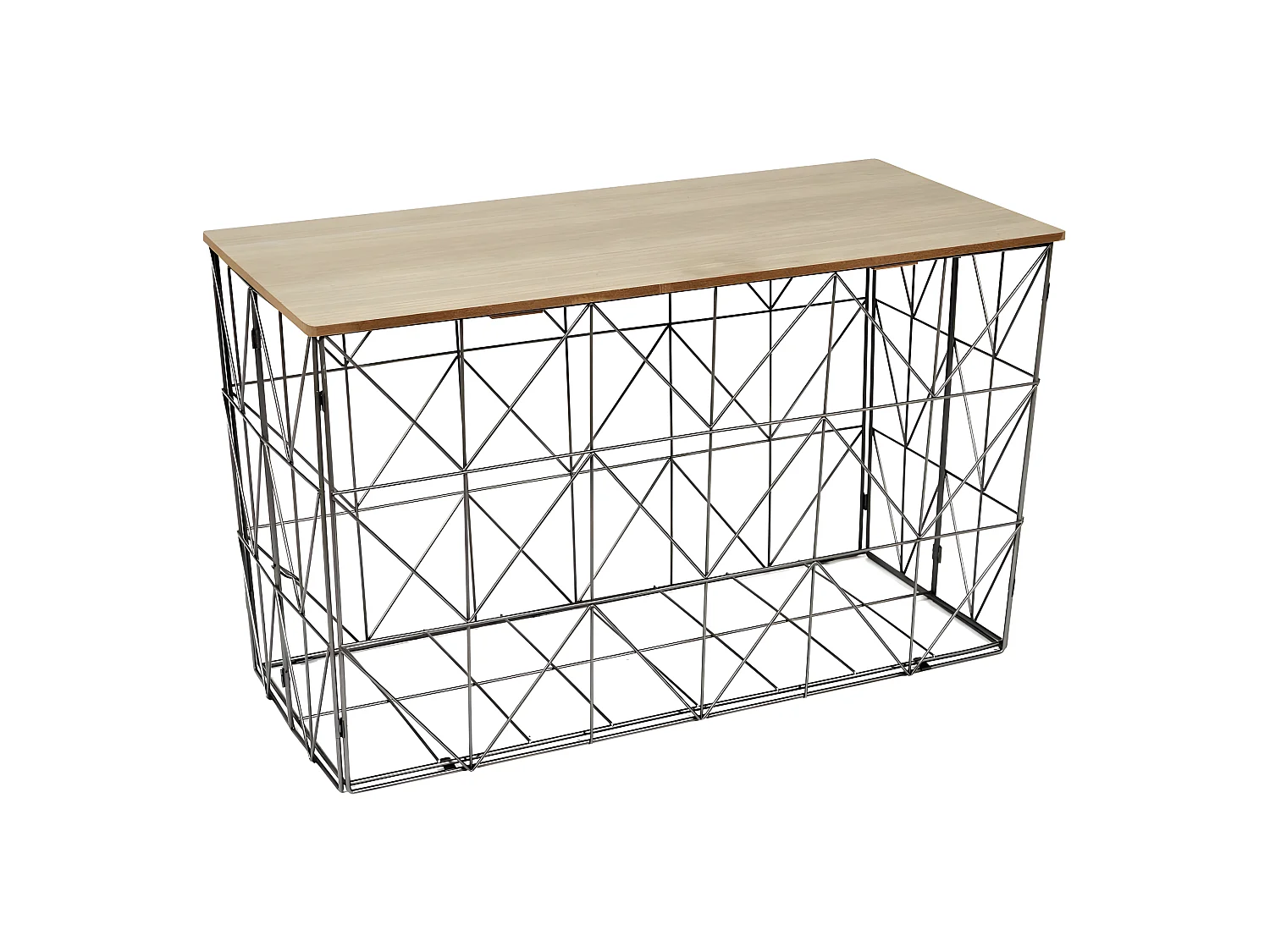 Table d'appoint pliable filaire plateau en bois