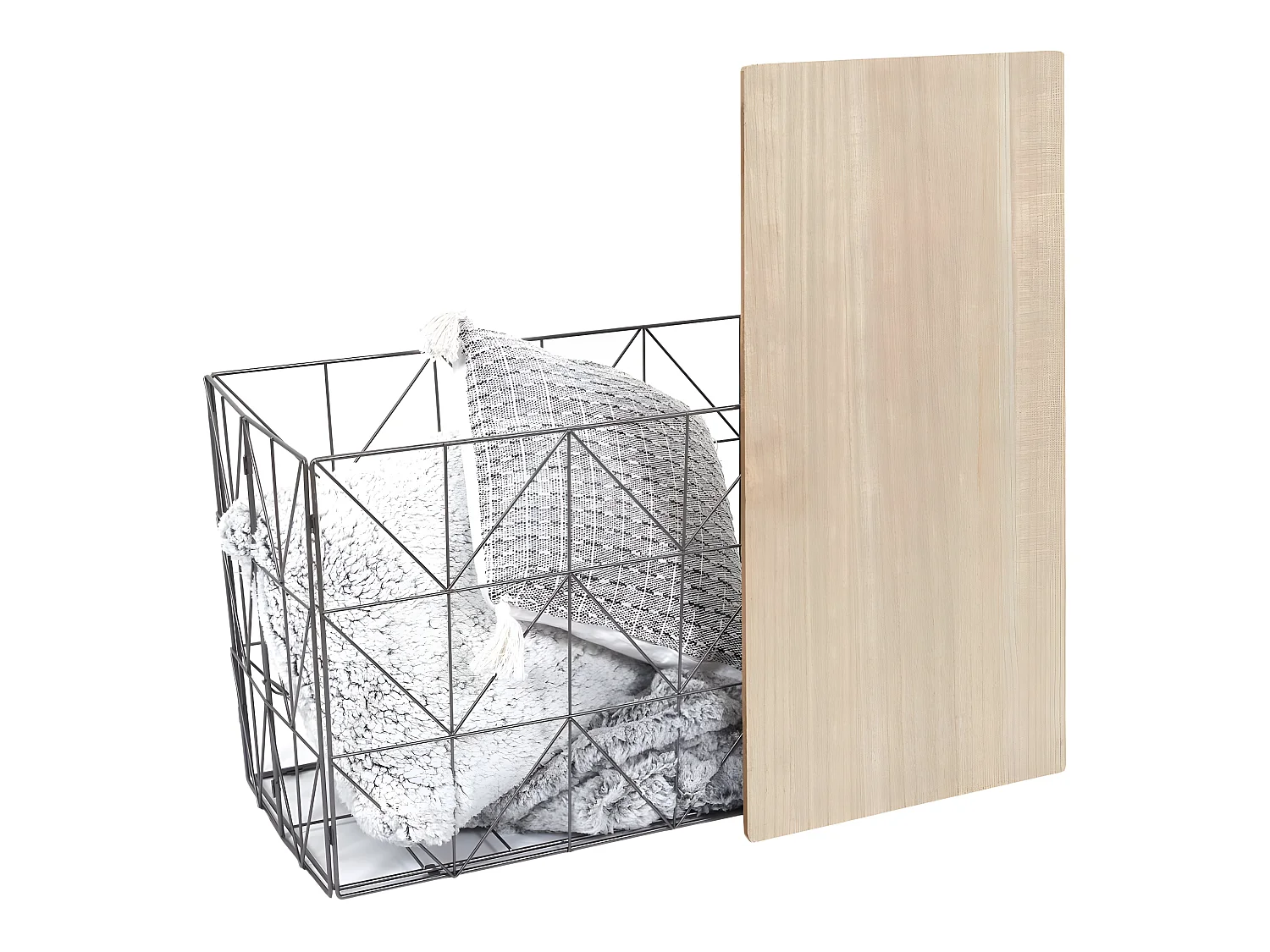 Table d'appoint pliable filaire plateau en bois