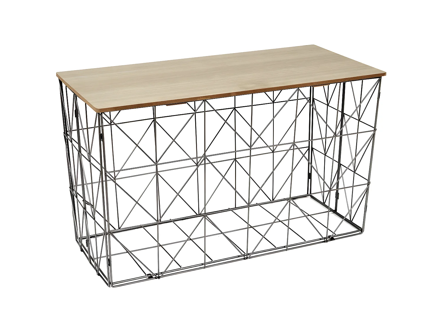 Table d'appoint pliable filaire plateau en bois