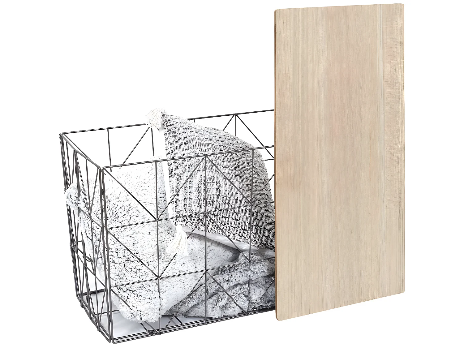 Table d'appoint pliable filaire plateau en bois