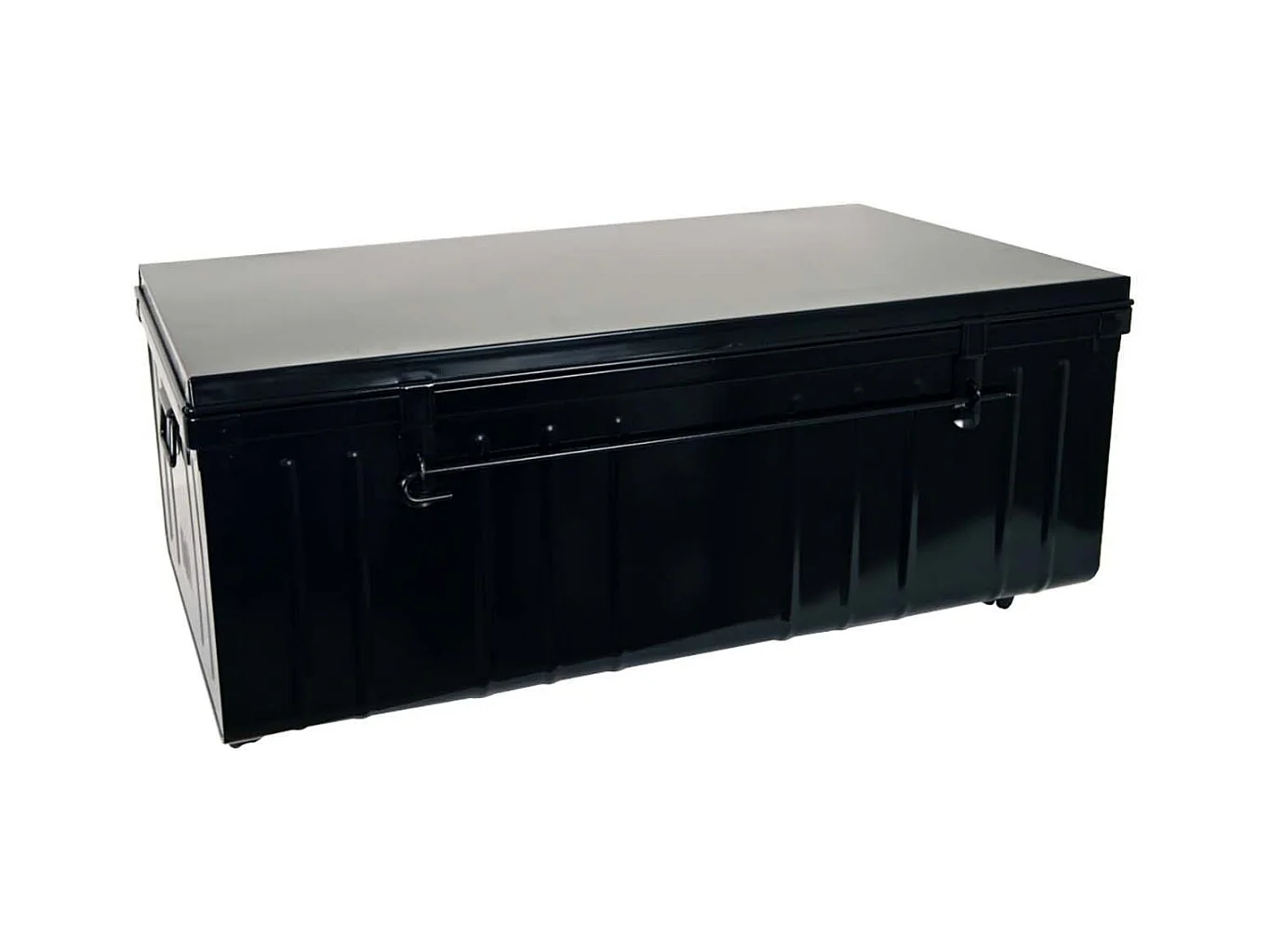 Table basse en acier sur roulettes Habitat 90 cm
