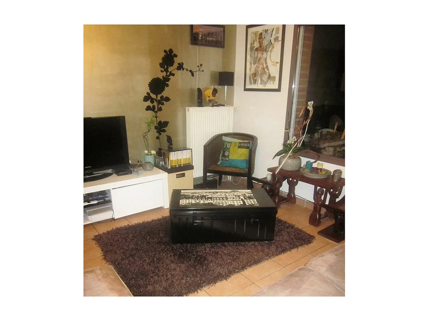 Table basse en acier sur roulettes Habitat 90 cm