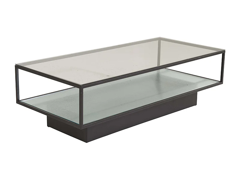 Table Basse Design en Verre "Maglehem" 130cm Noir