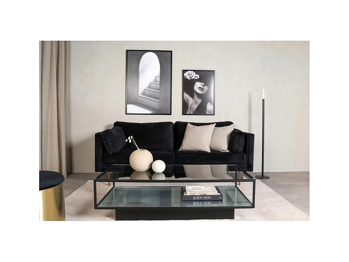 Couchtisch aus Glas und Stahl Maglehem