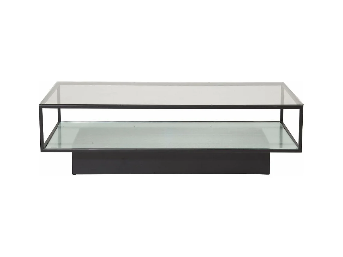 Couchtisch aus Glas und Stahl Maglehem
