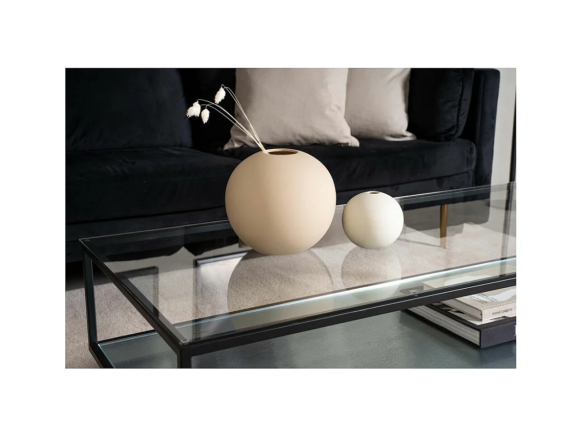Couchtisch aus Glas und Stahl Maglehem