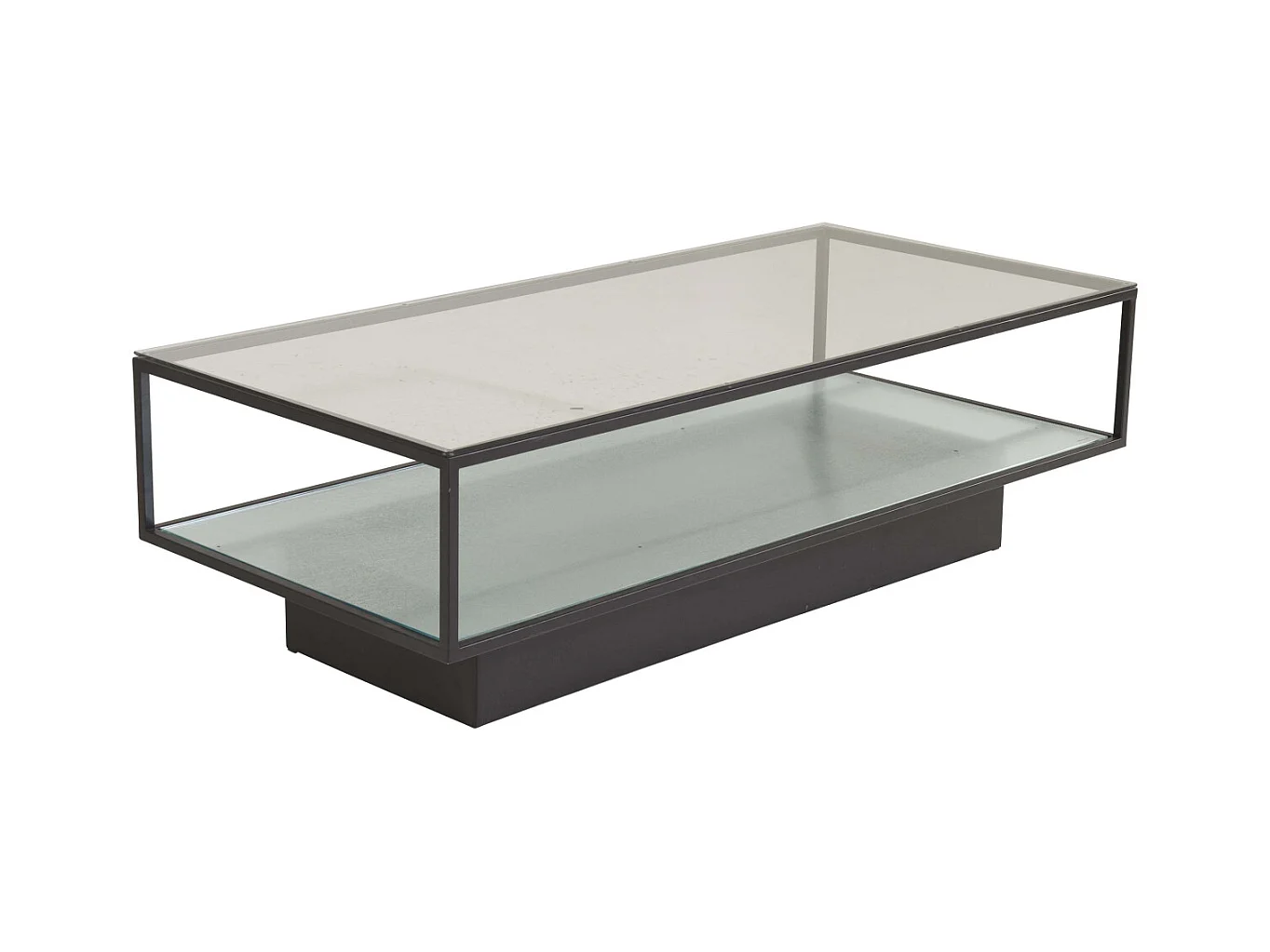Table Basse Design en Verre "Maglehem" 130cm Noir