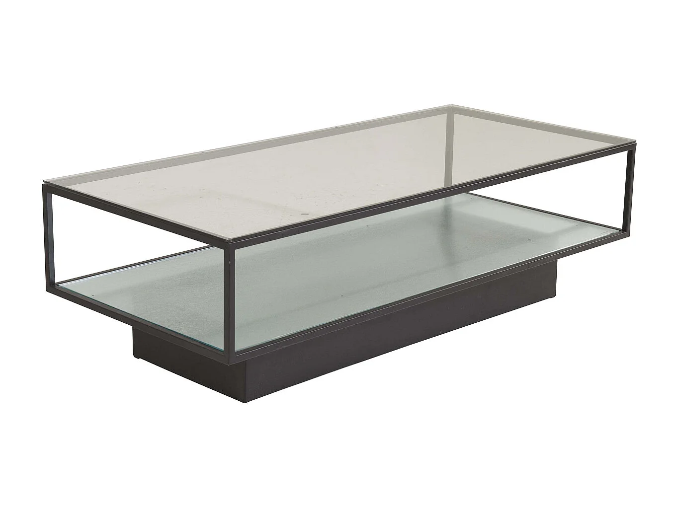 Table Basse Design en Verre "Maglehem" 130cm Noir