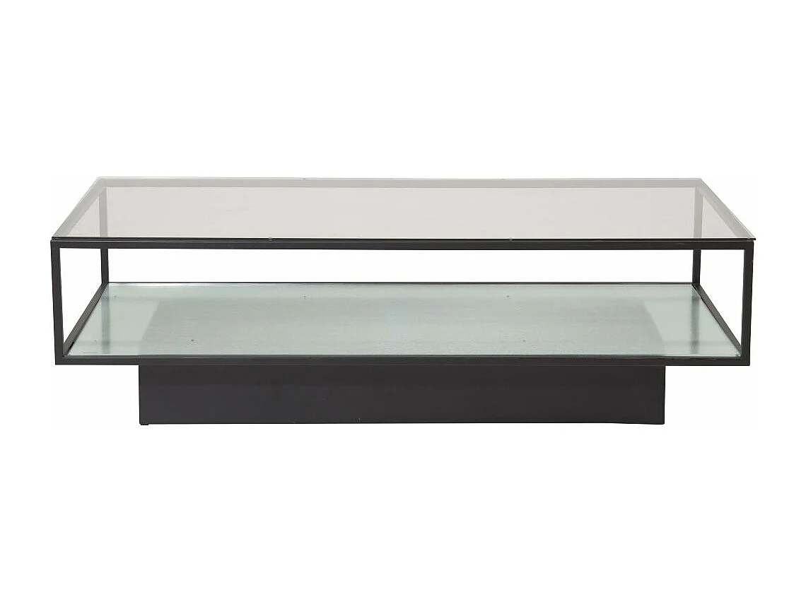 Table Basse Design en Verre "Maglehem" 130cm Noir