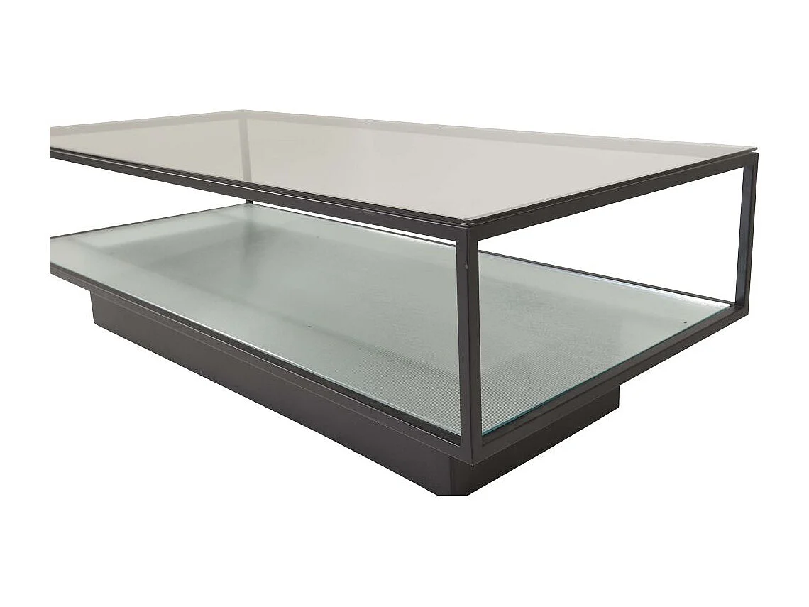 Table Basse Design en Verre "Maglehem" 130cm Noir