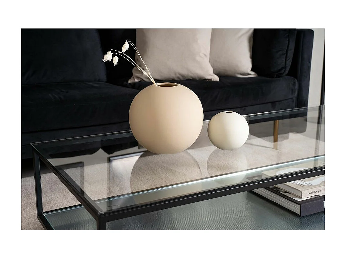 Table Basse Design en Verre "Maglehem" 130cm Noir