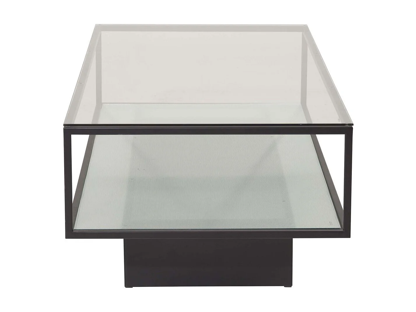 Maglehem salontafel met plank 60x130 cm glas.