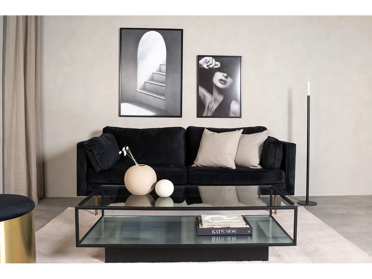 Maglehem Table basse avec plateau 60x130 cm, verre.