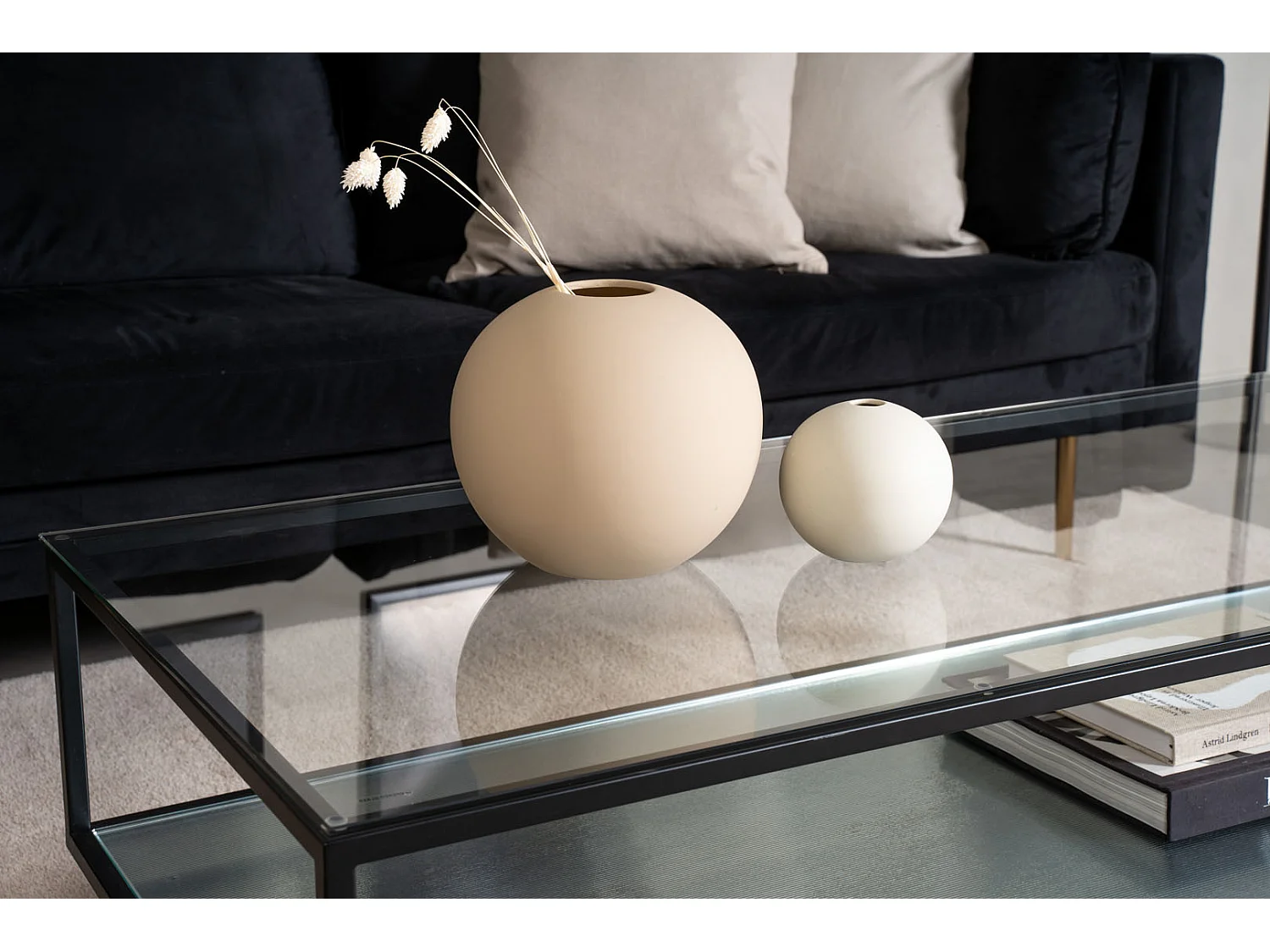 Maglehem Table basse avec plateau 60x130 cm, verre.