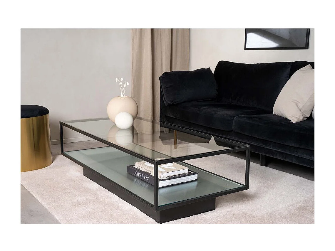 Maglehem Table basse avec plateau 60x130 cm, verre.