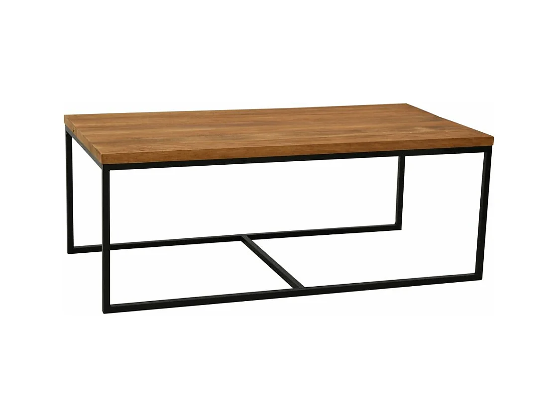 Tables basses modulables en bois recyclé et métal LOFT (Lot de 3)