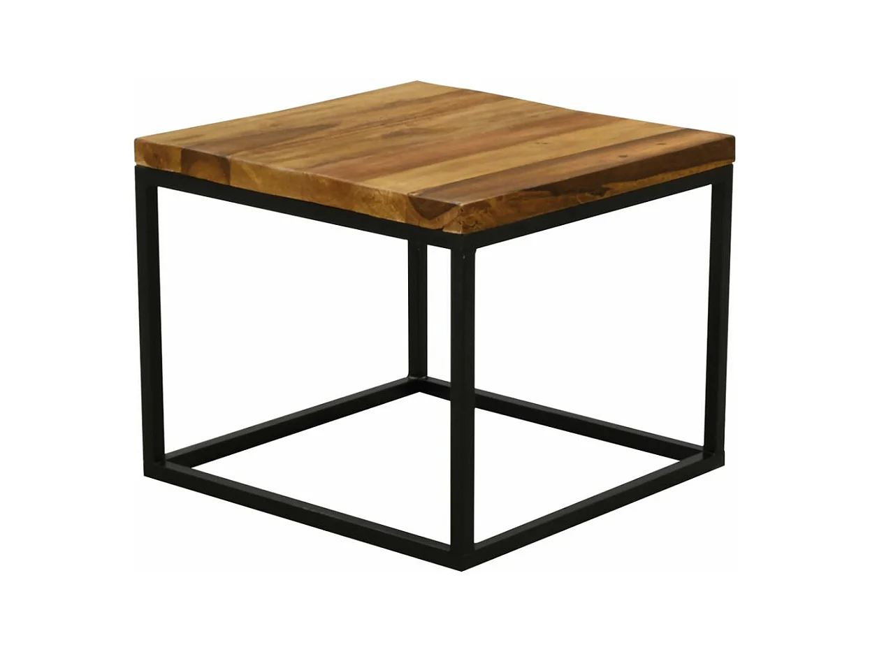 Tables basses modulables en bois recyclé et métal LOFT (Lot de 3)