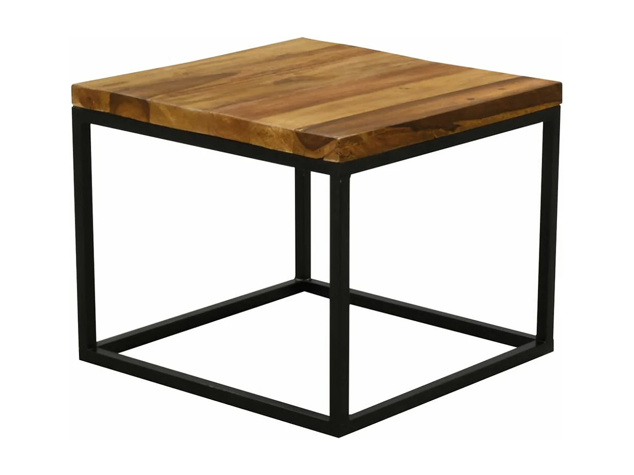 Tables basses modulables en bois recyclé et métal LOFT (Lot de 3)