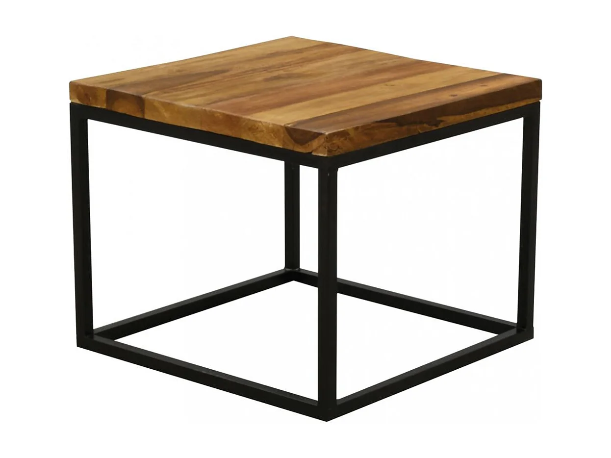 Tables basses modulables en bois recyclé et métal LOFT (Lot de 3)