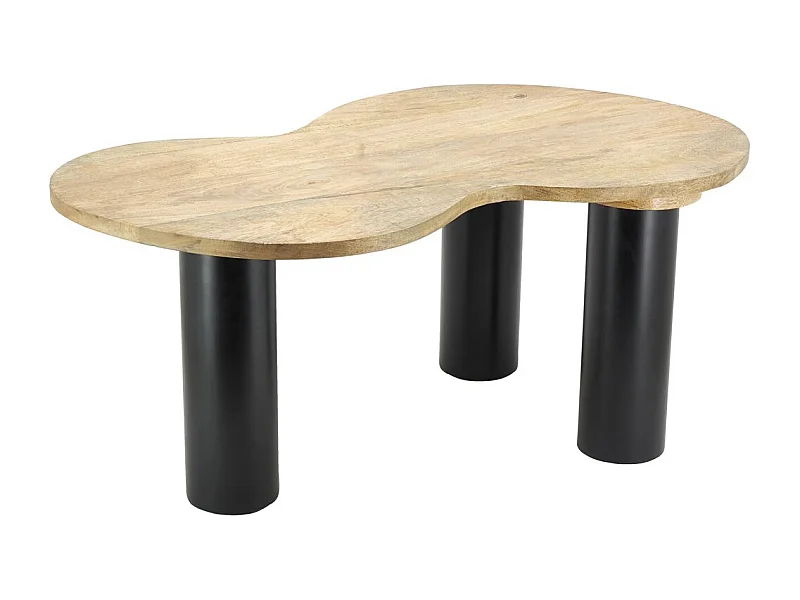 Table en manguier naturel et métal noir