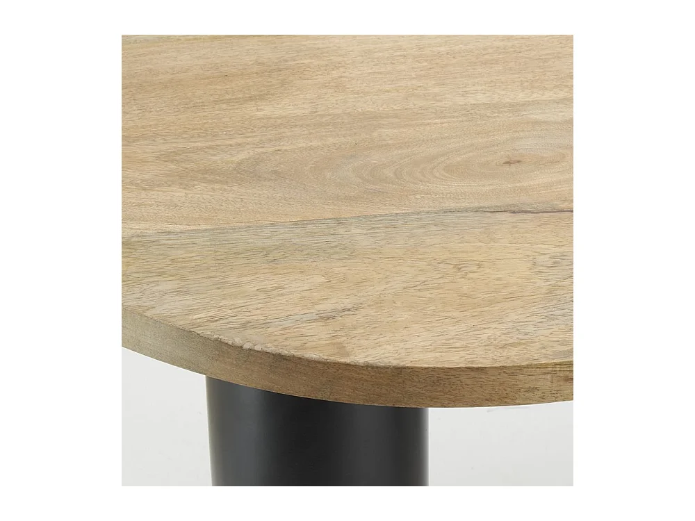Table en manguier naturel et métal noir