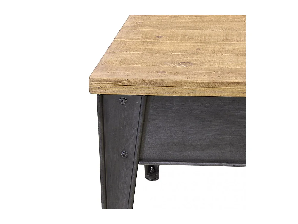 Table basse en métal et sapin