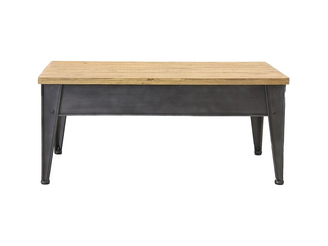 Table basse en métal et sapin