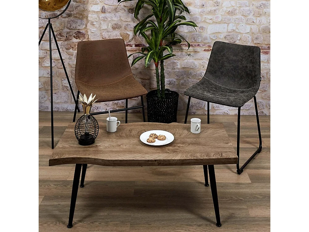 Table Basse Forest Noir Noir, Marron