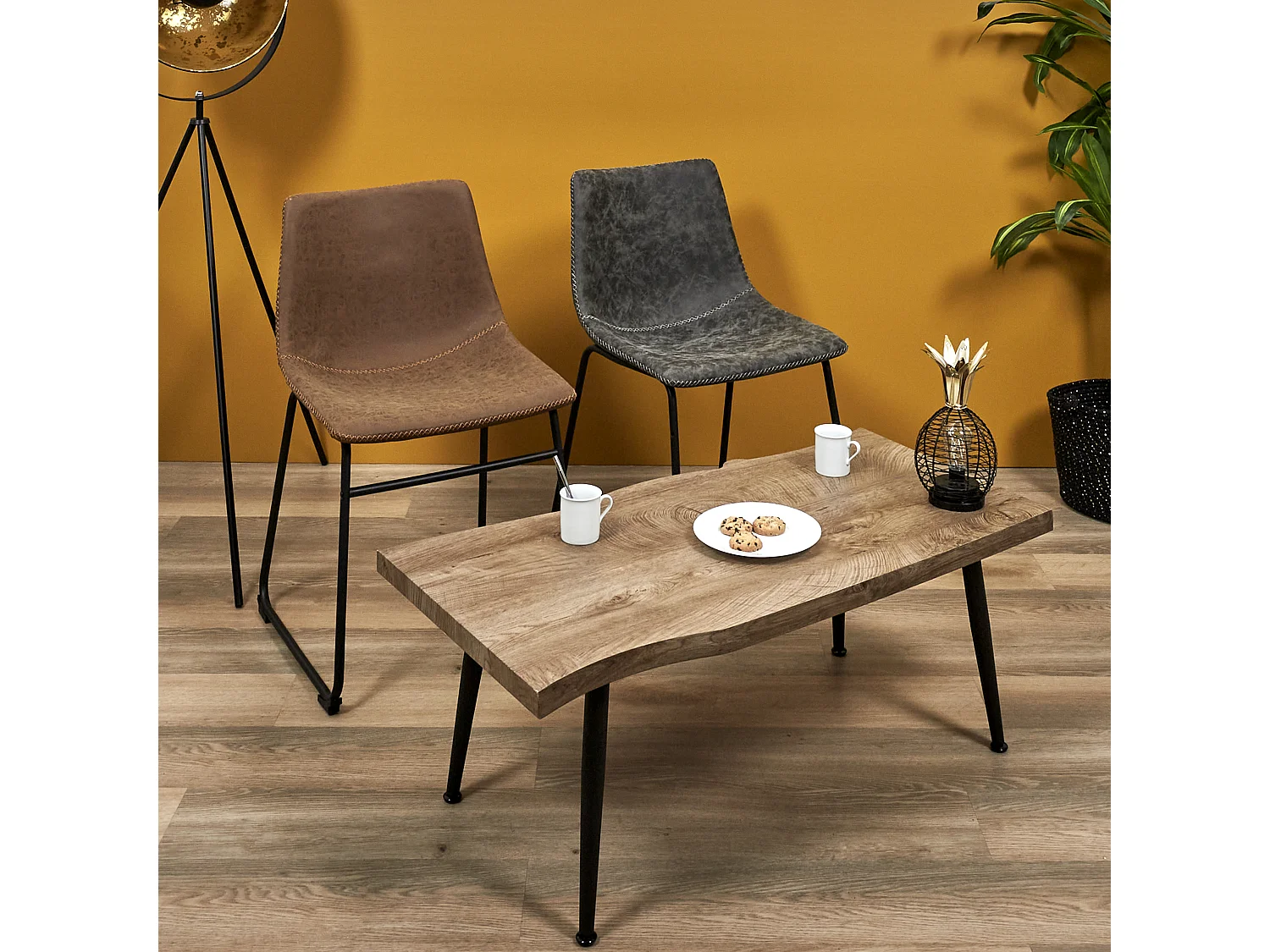 Table Basse Forest Noir Noir, Marron