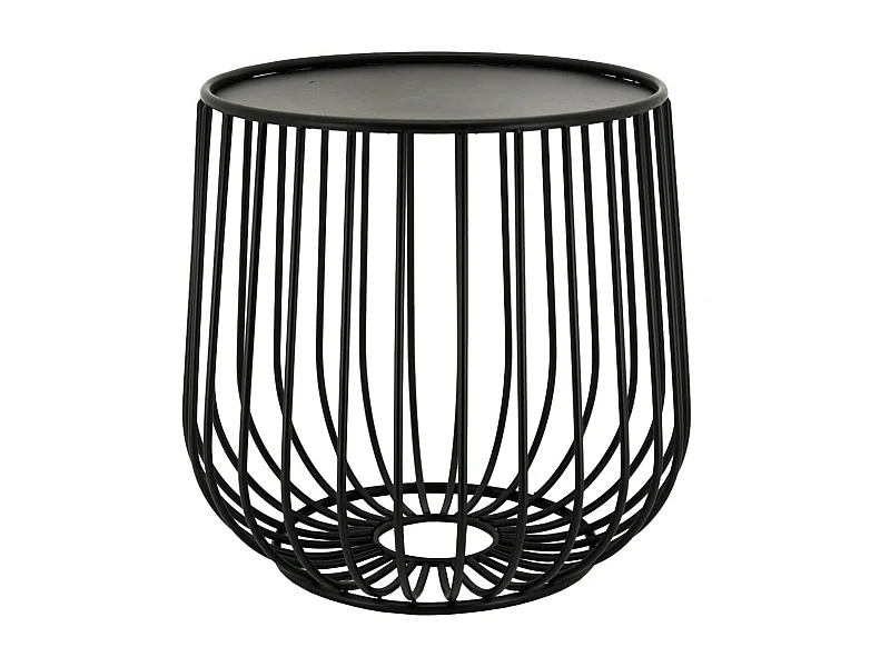 Table basse ronde en métal ajouré