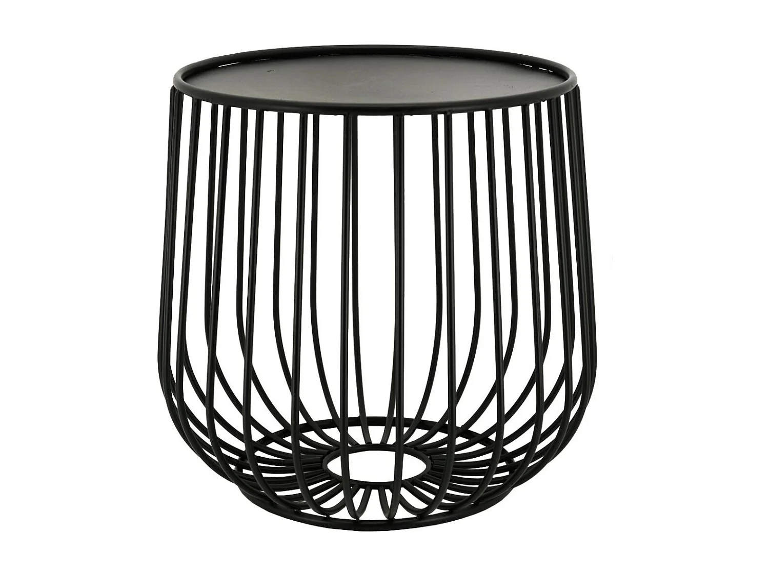 Table basse ronde en métal ajouré