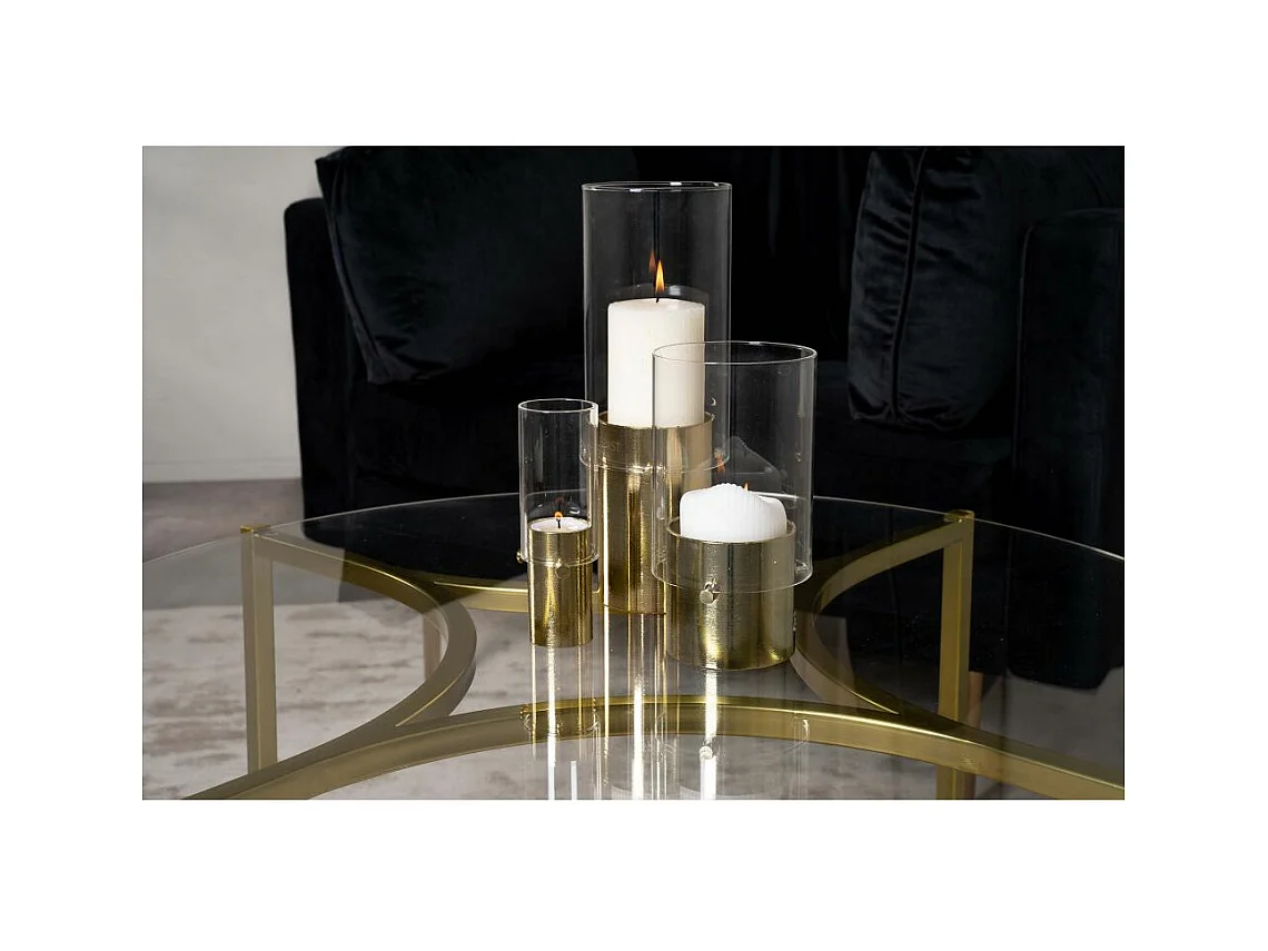 Kivik salontafel Ø90 cm glas rookkleurig.