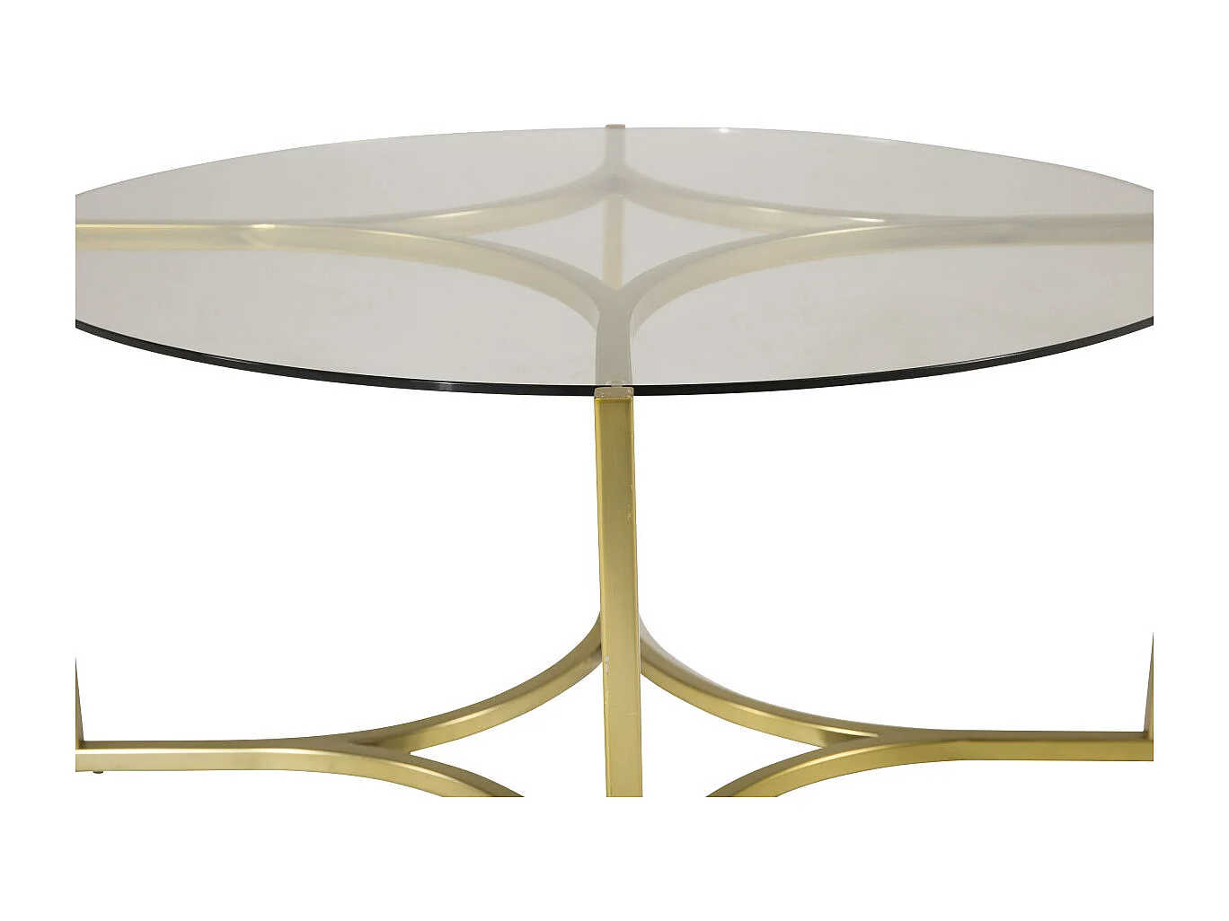 Table Basse Design en Verre "Kivik" 90cm Or