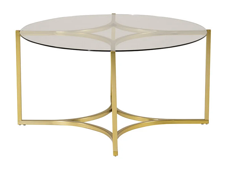 Kivik Table basse Ø90 cm, verre fumé.