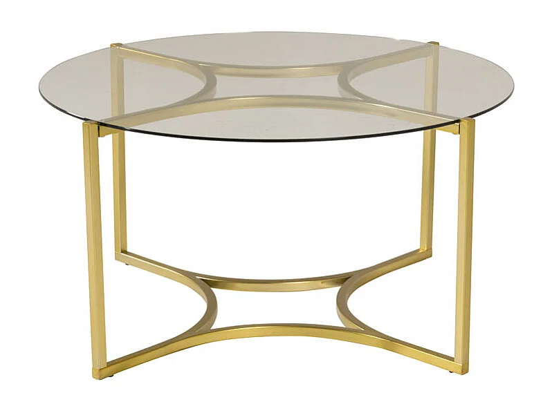 Kivik Table basse Ø90 cm, verre fumé.
